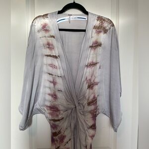 YFB Young Fabulous & Broke Light Grey Mauve Brown Beach Cover Slip Dress Maxi S